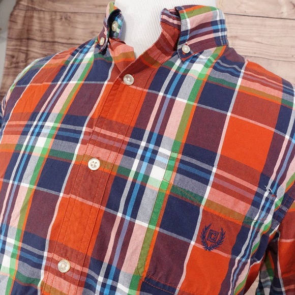 CHAPS EASY CARE LONG SLEEVE PLAID BUTTON DOWN SHIRT MENS L - Picture 2 of 7